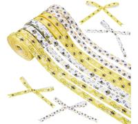 CABODYALS 8 Rolls 38.4M Bee Ribbons Polyester Mixed Color Bumble Bees Wreath Strips Single Face Print Grosgrain Width Satin Wrap Ribbons for Gift Wrapping Festival Party Decoration Diy Craft Supply