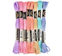 CABODYALS 8 Skeins 6 Strands Colourful Embroidery Floss Variegated Cross Stitch Thread Needlepoint Gradient Friendship Bracelet String Yarn Threads for Sewing Bracelets Knitting Stitching Diy Crafts