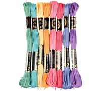 CABODYALS 8 Skeins 6 Strands Colourful Variegated Embroidery Floss Rainbow Colour Gradient Cross Stitch Thread Friendship Bracelets Yarn String for Hand Sewing Jewellery Crochet Knitting Crafts Diy