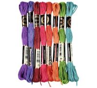 CABODYALS 8 Skeins 6 Strands Rainbow Color Embroidery Thread Colorful Variegated Friendship Bracelet String Polyester Gradient Cross Stitch Floss Yarn Threads for Hand Sewing Bracelets Craft Diy