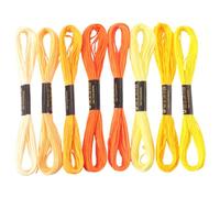 CABODYALS 8 Skeins 6 Strands Yellow Embroidery Floss Variegated Gradient Threads Cross Stitch Thread Polyester Friendship Bracelets Yarn String Bulk for Hand Sewing Knitting Crafts Crochet Stitching