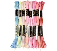 CABODYALS 8 Skeins 64M 6 Ply Variegated Cross Stitch Floss Polyester Gradient Embroidery Thread Colorful Friendship Bracelet String Yarn Bulk for Sewing Making Jewellery Needlecraft Knitting Diy
