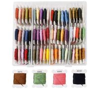 CABODYALS 80 Cards 80 Colours Embroidery Thread Bracelet Floss String Cross Stitch Rainbow Colour Yarn Needle Crochet Polyester Threads for Sewing Making Friendship Bracelets Knitting Diy Crafts