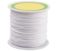 CABODYALS 80M 0.8MM White Braided Cord Polyester Chinese Knotting Cords Soft Wind Chime String Bulk Rolls with Spool for Jewelry Making Sewing Crafts Blinds Bracelets Macrame Necklaces Supply