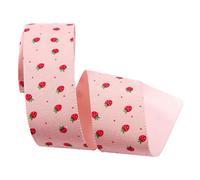 CABODYALS 9.14M 1 Inch Fruit Print Ribbon Theme Grosgrain Ribbon Single Face Cute Pink Summer Strawberry Themed Fabric Wired Ribbon for Sewing Making Craft Gift Wrapping Diy Christmas Embellishment