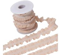 CABODYALS 9.14M 25mm Yellow Plaid Check Ruffle Ribbon with Empty Spools Gathered Pleated Gingham Vintage Cloth Fabric Trim for Sewing Making Dress Collar Cuffs Floral Home Decor DIY Craft Supply