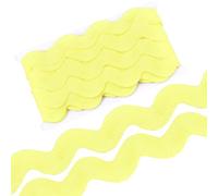 CABODYALS 9.14M 40mm Yellow Ric Rac Wavy Ribbon Wide Rick Rack Trim Wave Bending Fringe Braid Fabric Lace Curved Edging Polypropylene Trimming for Sewing Making Diy Craft Gift Wrapping Wedding Decor