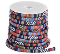 CABODYALS 9.14M Navy Ethnic Cord Friendship Bracelets String Rope Blue Bohemia Tribal Braided Round Polyester Fabric Strings for Jewellery Making European Necklaces Bracelets Beading Diy Craft Supply