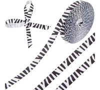 CABODYALS 9.14M Zebra Print Gift Ribbon Black White Cow Pattern Jungle Safari Thin Grosgrain Animal Themed Polyester Retro Ribbons for Gifts Wrapping Bows Floral Bouquet Wedding Party Decor Diy Craft