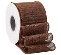 CABODYALS 9.1M 65mm Dark Brown Burlap Wired Edge Ribbon Natural Soild Wire Rustic Fabric Vintage Wide Hessian Ribbons Bulk with Spool for Sewing Making Craft Wreath Gift Wrapping Diy Home Party Decor