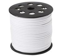 CABODYALS 90M 2.7MM White Faux Suede Cord Flat Vegan One Side Covering Leather Lace Korean Imitation Leather Cords Bulk Rolls with Spool for Jewelry Making Crafts Knotting Bracelets Necklaces Diy
