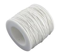 CABODYALS 91.4M 1mm White Waxed Cotton Cord Smooth Soft Macrame Beading String Round Wax Thread Cords Bulk Rolls with Spool for Sewing Making Bracelet Jewellery Knotting Quilting Diy Art Decor Crafts