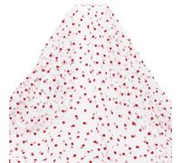 CABODYALS 91CM 140CM Heart White Tulle Mesh Fabric Red Flocking Hearts Lightweight Wide Lace Netting Fabrics for Sewing Making Clothing Party Decor Valentines Gifts Packing Diy Craft Supply