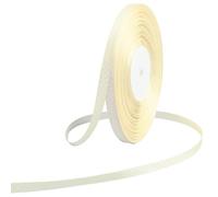 CABODYALS 91M 10mm Light Yellow Grosgrain Ribbon with White Polka Dot Elegant Vintage Polyester Classic Wrap Ribbons Roll for Gift Wrapping Floral Bows Wedding Party Decor DIY Craft Supply