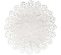 CABODYALS About 62CM Round White Doily Tablecloth Lace Trim Table Topper Small Elegant Jacquard Doilies Decoration Cover for Home Dresser Scarf Tables Toppers Centerpiece Dining Room Kitchen Decor