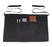 CABODYALS Black Half Apron Waist With Pocket Utility Work Cotton Fabric Dark Rectangle Cloth Adjustable Polyester Aprons for Home Kitchen Cooking Garden Artist Craft Restaurant Waitress Waiter Server