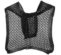 CABODYALS Black Knit Shawl Wrap Crochet Sweater Shawls Hollow Knitted Casual Poncho Cape Scarf Blouse Shoulders Tied Detachable Knotted Faux Collar for Women Outfit Party Dresses Accessories