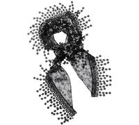 CABODYALS Black Lace Scarf Head Wrap Triangle Hairband Vintage Flower Pattern Sheer Fabric Floral Edging Trimming Soft Polyester Cloth Headbands for Women Hair Accessories Party Birthday Wedding Decor