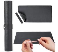 CABODYALS Black Nail Art Table Mat Foldable Soft PU Leather Arm Hand Rest Mats Non Slip Waterproof Easy to Clean Versatile Laptop Mouse Desk Protector Pads for Home Manicure Salon Work Writing