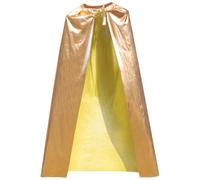 CABODYALS Gold King Costume Cape Adult Halloween Costumes Capes Poncho Soild Shiny Metallic Royal Queen Cosplay Polyester Cloak Robe for Women Man Party Christmas Celebrations Performances Accessories