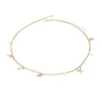 CABODYALS Gold Seashell Waist Chain Beach Summer Pearls Beaded Shell Belt Belly Chains Metal Sexy Bikini Boho Pearl Starfish Body Jewellery Accessories for Women Party Birthday Night Anniversaries