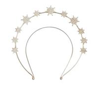 CABODYALS Gold Star Crown Headpiece Crystal Stars Sun Goddess Headband Halo Alloy Rhinestone Glitter Celestial Hair Bands Metal Crowns for Women Wedding Bridal Cosplay Costume Birthday Hair Accessory