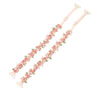 CABODYALS Red Flower Embroidered Lace Removable Bra Straps Decorative Invisible Lingerie Accessories Floral Adjustable Replacement Polyester Shoulder Strap for Women Halter Summer Tops Dress Slipping
