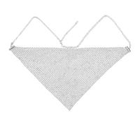 CABODYALS Silver Face Chain Jewellery Sparkle Triangle Rhinestone Veil Crystal Tassel Headband Glitter Facial Headwear Masquerade Alloy Chains for Women Dance Cosplay Costumes Party Halloween Decor