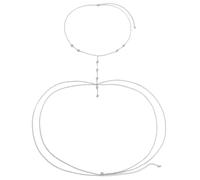 CABODYALS Silver Rhinestone Waist Chain Crystal Layered Crossover Punk Chest Belly Chain Jewelry Bikini Beach Necklace Festival Body Chain for Summer Beach Parties Women Dress Jewelry