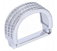 CABODYALS Silver Tone Rhinestone Mens Classic Square Cubic Zirconia Neck Tie Rings Solid Necktie Clasp Crystal Bling Shiny Tie Tacks Ring Holder Accessories for Men Wedding Suit Party Jewellery Gift