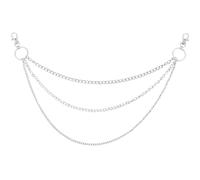 CABODYALS Silver Twist 3 Layered Chain Belt Waist Alloy Chains Punk Multilayer Link Metal Belts Rave Body Jewellery Gothic Vintage Decorative Accessories for Women Men Party Festival Dancing Jeans