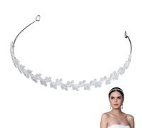 CABODYALS Silver Wedding Crown Headband Boho Rhinestone Headpiece Bridal Jewellery Sparkle Fairy Brass Micro Pave Cubic Zirconia Crystal Hairband for Women Dresses Birthday Party Cosplay Costumes