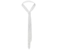 CABODYALS White Rhinestone Ties Sparkling Crystal Necktie Thin Glitter Diamond Alloy Necklace Punk Bohemia Long Body Chains Jewellery for Women Costumes Party Cosplay Daily Wear Accessories