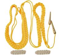 CABODYALS Yellow Shoulder Epaulets Lanyard Aiguillette Cord Golden Honor Cords Traditional Polyester Security Military Braid Shoulders Badge for Uniform Cosplay Costume Clothes Christmas Decor
