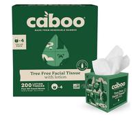 Caboo Bamboo Tissues - Tree Free Lotion Tissues - Soft & Sustainable Face Tissue with Lotion - Bamboo Tissue Boxes - Pack of 4 Boxes, 50 Count Per Box