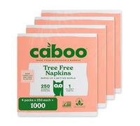 Caboo Tree Free Bamboo Paper Napkins, 4 Packs of 250, 1000 Total Napkins, Eco Friendly, Sustainable, and Disposable Kitchen Napkins