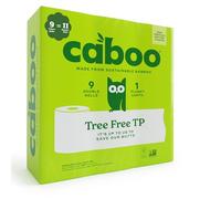 Caboo Tree Free Bamboo Toilet Paper, Plastic Free, Eco Friendly, Septic Safe, Biodegradable Bath Tissue with Soft, Quick Dissolving 2 Ply Sheets (300 Sheets Per Roll, 9 Double Rolls), White