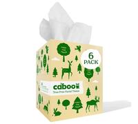 Caboo Tree Free Facial Tissue Paper, Tissue Box with 60 Sheets Per Cube, Total of 6 Cubes, 360 Total Tissues