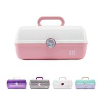 Caboodles On-The-Go Girl Makeup Box, Two-Tone Funfetti Glitter on Dusty Rose, Hard Plastic Makeup Organizer Box, Built-in Mirror, Secure Latch for Safe Travel, Spacious Storage for Large Items