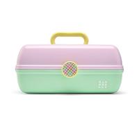 Caboodles On-The-Go Girl Makeup Box, Two-Tone Lavender and Light Green, Hard Plastic Makeup Organizer Box, Built-In Mirror, Secure Latch for Safe Travel, Spacious Storage for Large Items