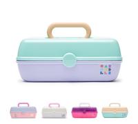 Caboodles Pretty in Petite Vintage Case, Seafoam Lid and Lavender Base, Retro - Seafoam Over Lavender 9" X 5.5" X 3.75"