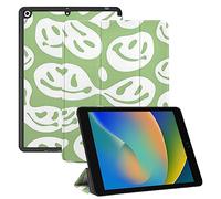 Cabreche Compatible with iPad 10.2 inch 9th /8th /7th Generation Case (2021/2020/2019) Hard Back Auto Sleep/Wake Cover for Women Cute Abstract Preppy-Green