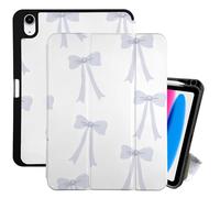 Cabreche Compatible with iPad (A16) 11th Generation 11 Inch 2025,10th Generation Case 2022 10.9 Inch Case Pencil Holder Soft Back Auto Sleep/Wake Cover Cute Aesthetic Bow Women Girls-Antique White