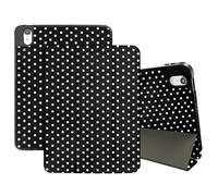Cabreche Compatible with iPad (A16) 11th Generation 11 Inch 2025,10th Generation Case 2022 Compatible with iPad 10.9 Inch Case Pencil Holder Auto Sleep/Wake Striped Polka Dot Cute Women Girls-Black