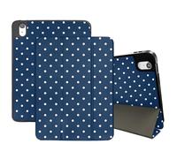 Cabreche Compatible with iPad (A16) 11th Generation 11 Inch 2025,10th Generation Case 2022 Compatible with iPad 10.9 Inch Case Pencil Holder Auto Sleep/Wake Polka Dot Cute Women Girls-Dark Blue