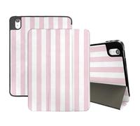 Cabreche Compatible with iPad (A16) 11th Generation 11 Inch 2025,10th Generation Case 2022 Compatible with iPad 10.9 Inch Case Pencil Holder Auto Sleep/Wake Striped Dot Cute Women Girls-Light Pink
