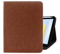 Cabreche Compatible with iPad (A16) 11th Generation 11 Inch 2025,10th Generation Case 2022,iPad 10.9 Inch Case Pencil Holder Soft Back Woven Leather Auto Sleep/Wake Cover Women Girls-Brown