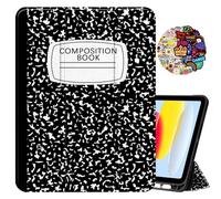 Cabreche Compatible with iPad (A16) 11th Generation 11 Inch 2025,10th Generation Case 2022,iPad 10.9 Inch Case Pencil Holder Auto Sleep/Wake Cover Women Girls Cute Composition Notebook-Black Classic