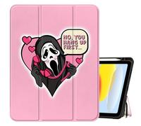 Cabreche Compatible with iPad (A16) 11th Generation 11 Inch 2025,Compatible with 10th Generation Case 2022 Compatible with iPad 10.9 Inch Case Pencil Holder Soft Women Girls Cute-Pink Skull Skeleton