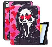 Cabreche Compatible with iPad Air 5th Generation Case 2022 iPad Air 4th Generation 2020 10.9 Inch with Pencil Holder/Soft TPU Back Auto Sleep/Wake Cute Aesthetic Girls Women Cool-Ghost Face